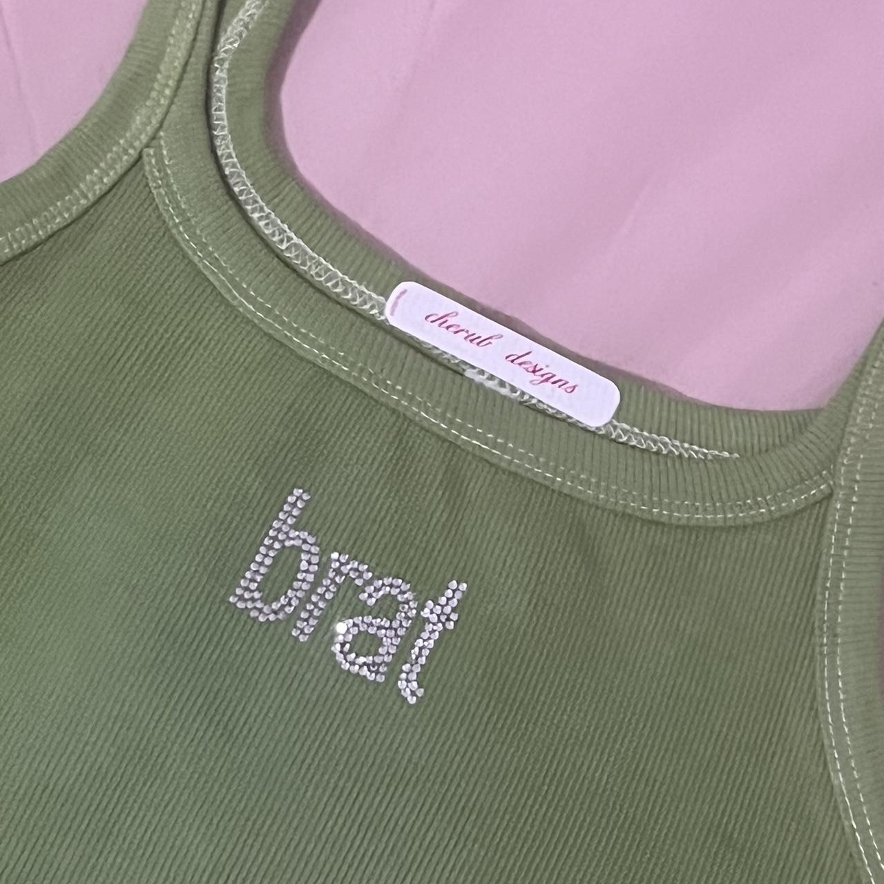 brat” inspired custom tank crop tops message for - Depop