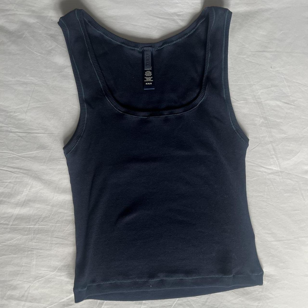 Skims Women's Navy Vest | Depop