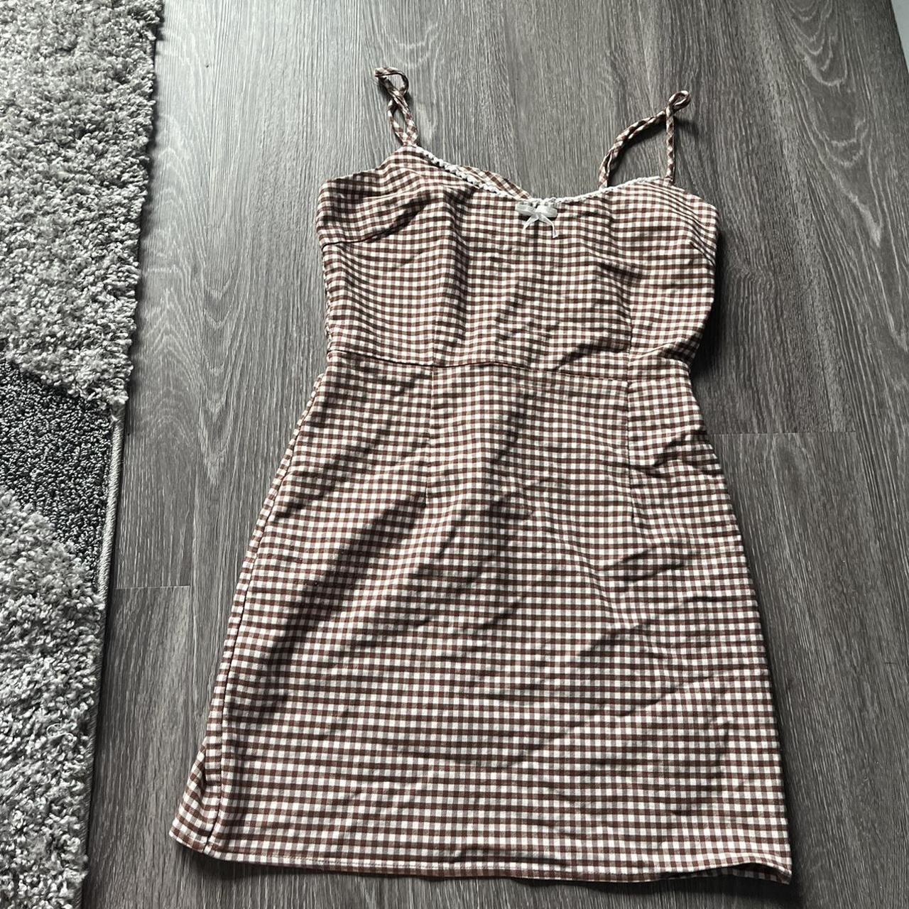Gingham brown mini dress from urban outfitters! Good... Depop