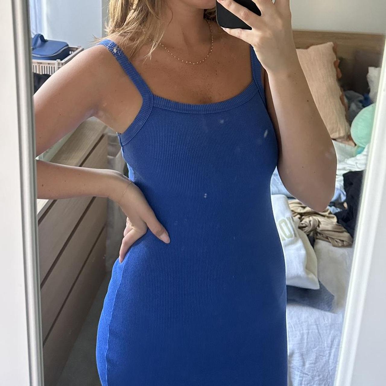 peppermayo cobalt blue midi dress size 6 in good... Depop