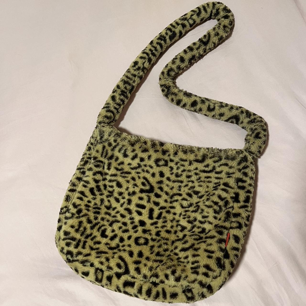 unif crossbody faye bag in leopard print - fuzzy... - Depop