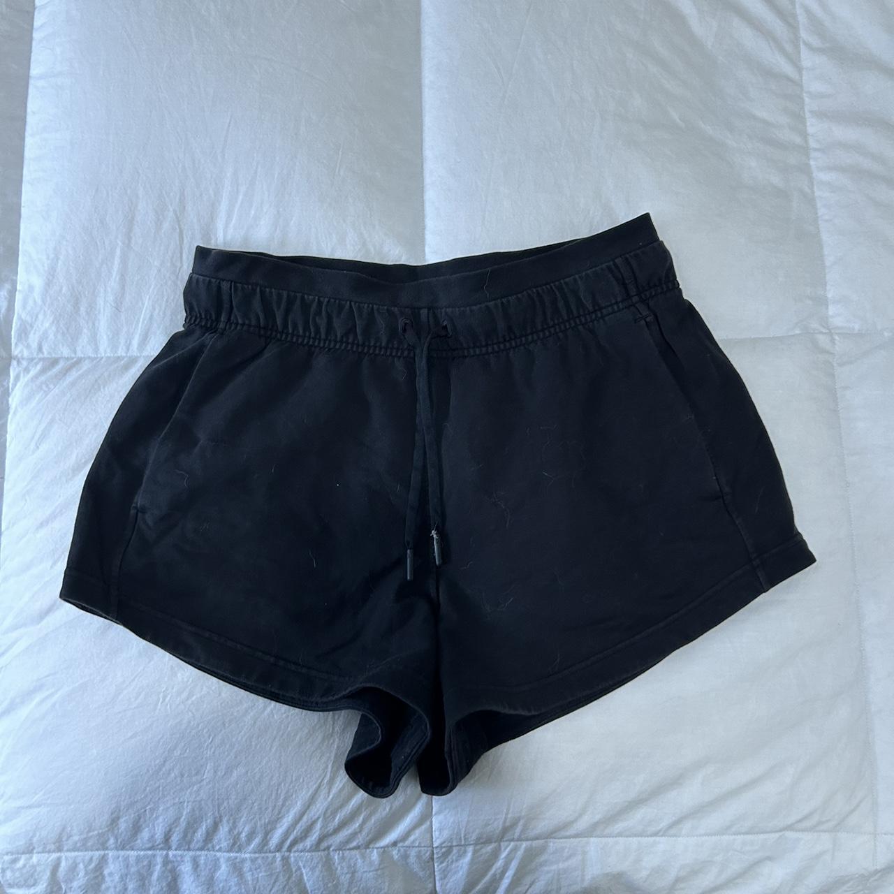 black lululemon shorts perfect for lounging and... - Depop