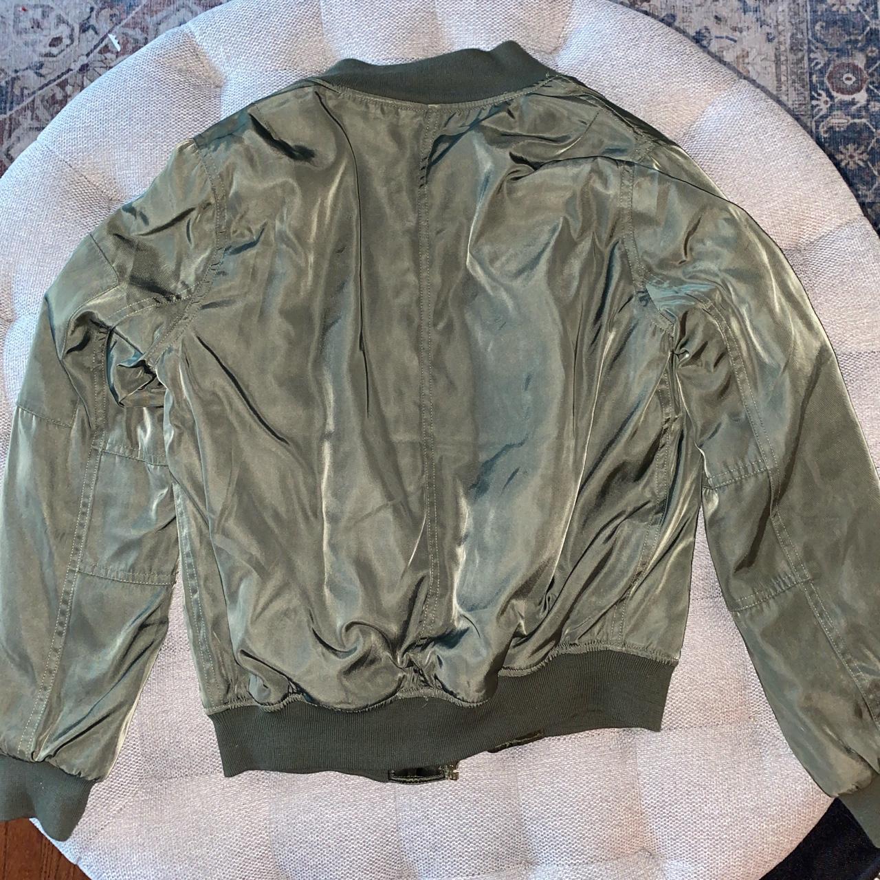 Kendal and Kylie Bomber Jacket -size small -olive... - Depop