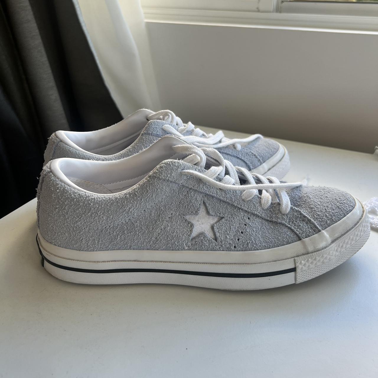 Light blue shop suede converse