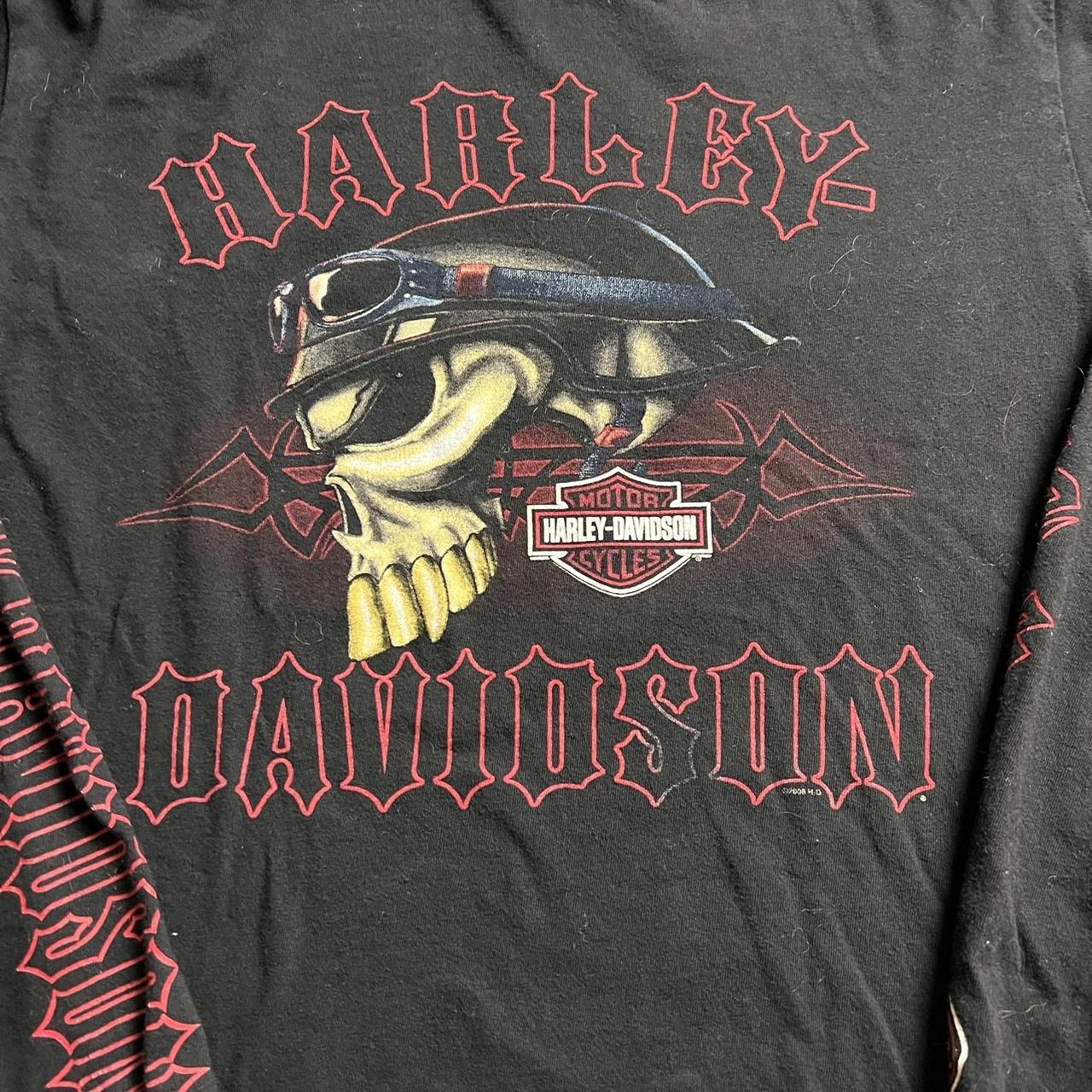 Vintage Y2K Harley Davidson Honolulu Skull Long... - Depop