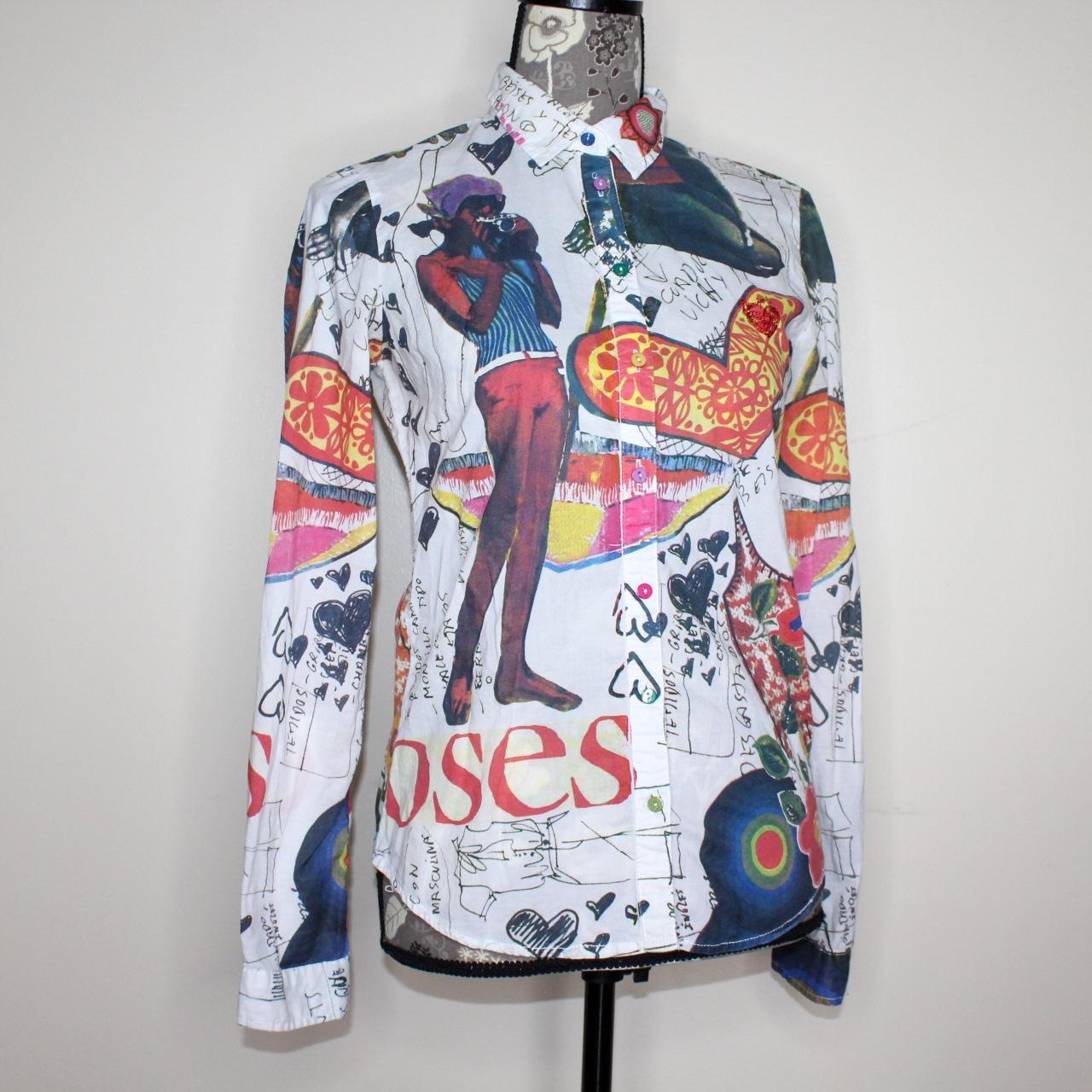 Desigual graphic button down In good condition... Depop