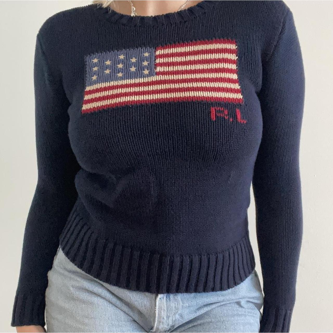 ICONIC Polo ralph lauren american flag sweater... - Depop