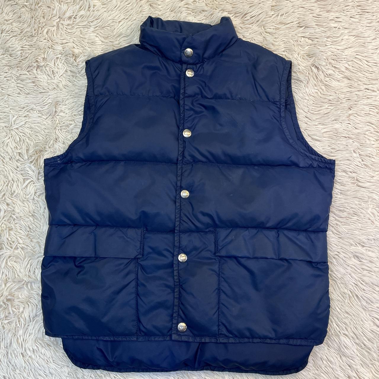 Vintage 80s Woolrich goose down vest dark blue in...