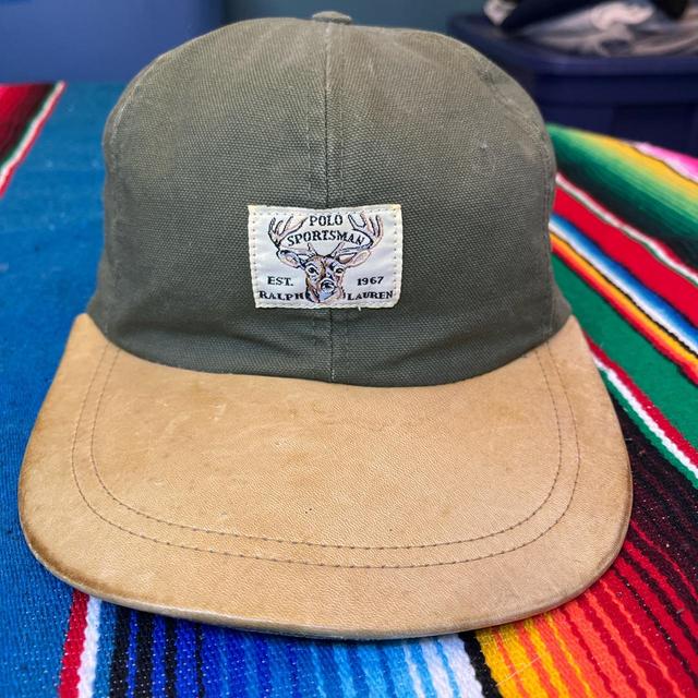 Vintage Y2K or 90s polo Ralph Lauren hat Leather - Depop