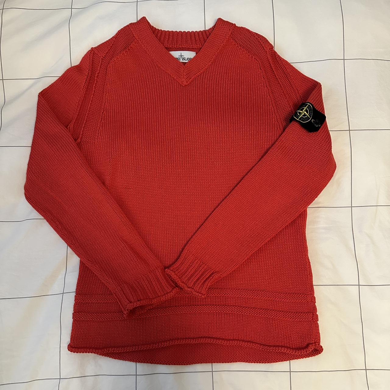 Stone island v hot sale neck sweater