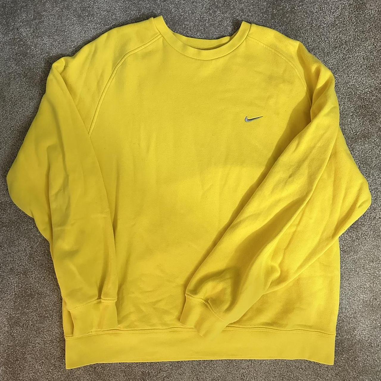 nike mini swoosh oversized sweatshirt yellow