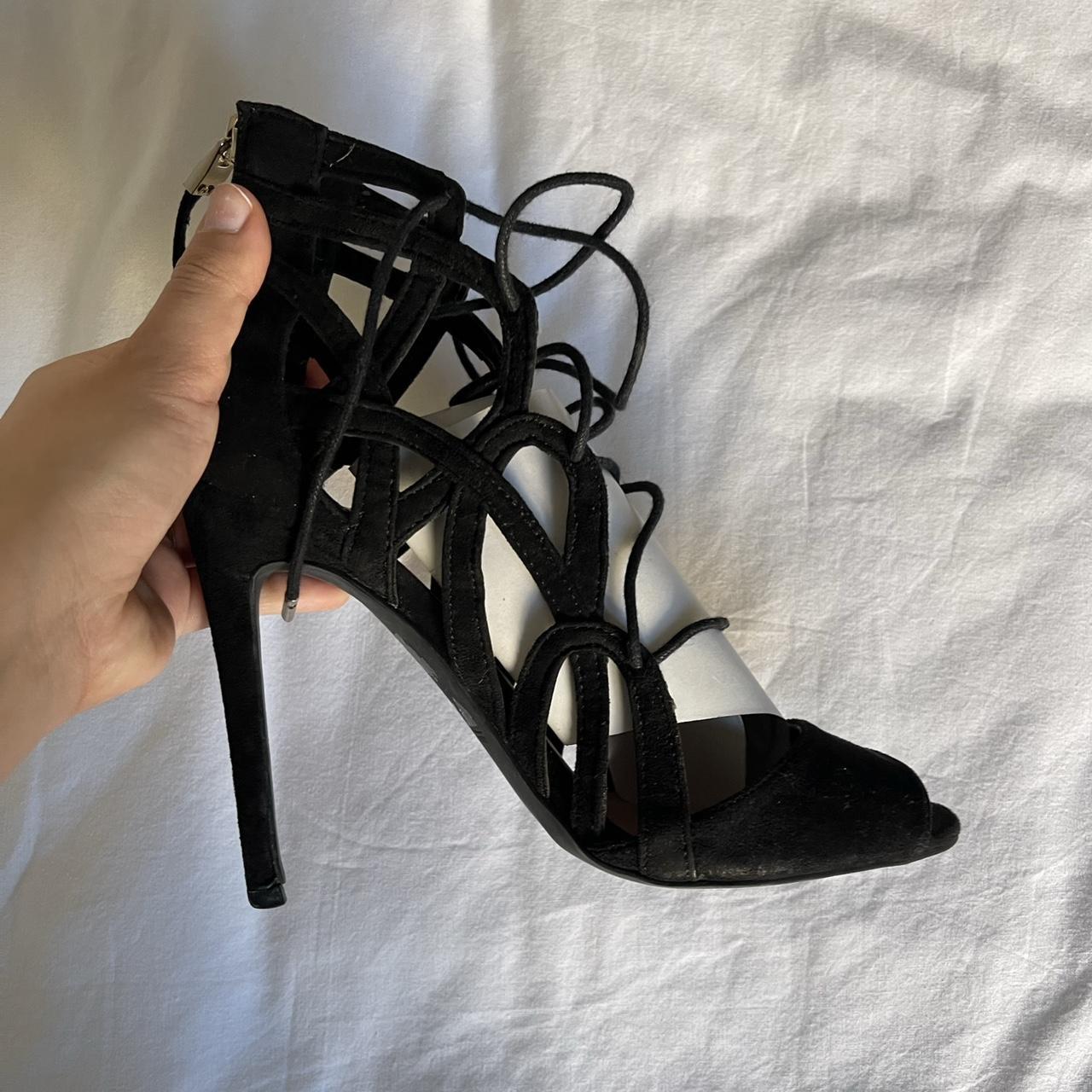 Call It Spring Black Lace Up Heels Still in... - Depop