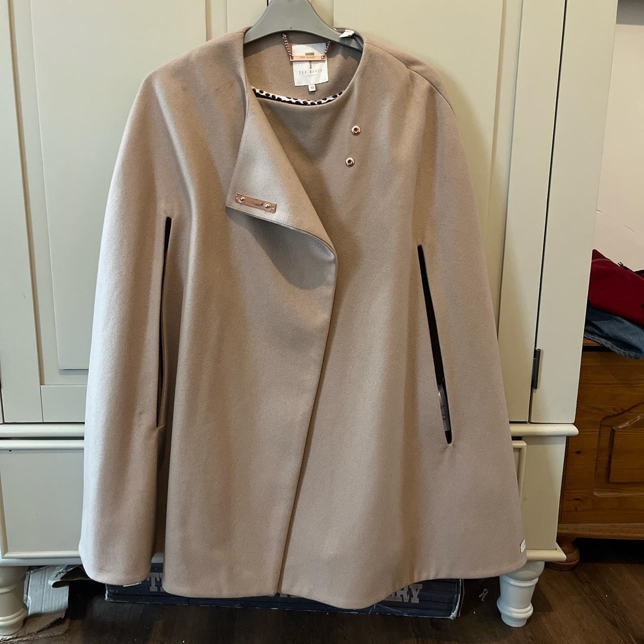Ted Baker Cape in Beige made from 75% wool Depop