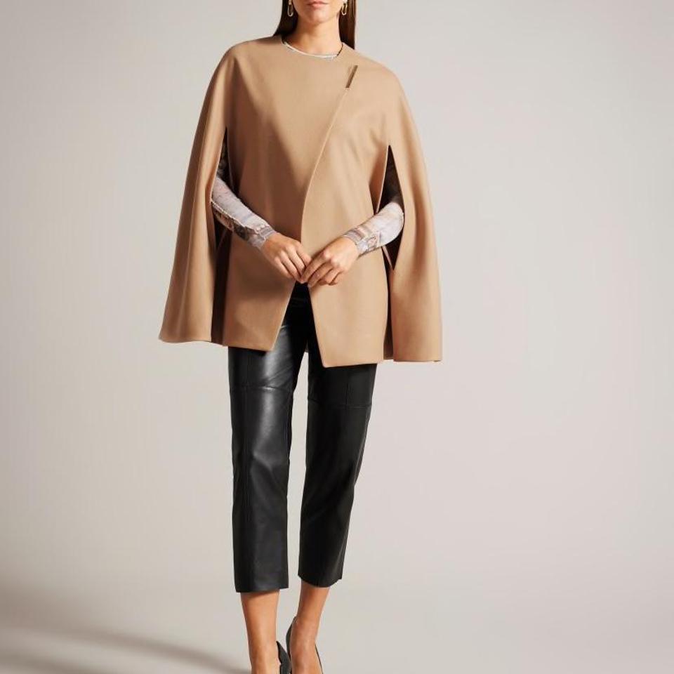 Ted Baker Cape in Beige made from 75 wool 20 Depop