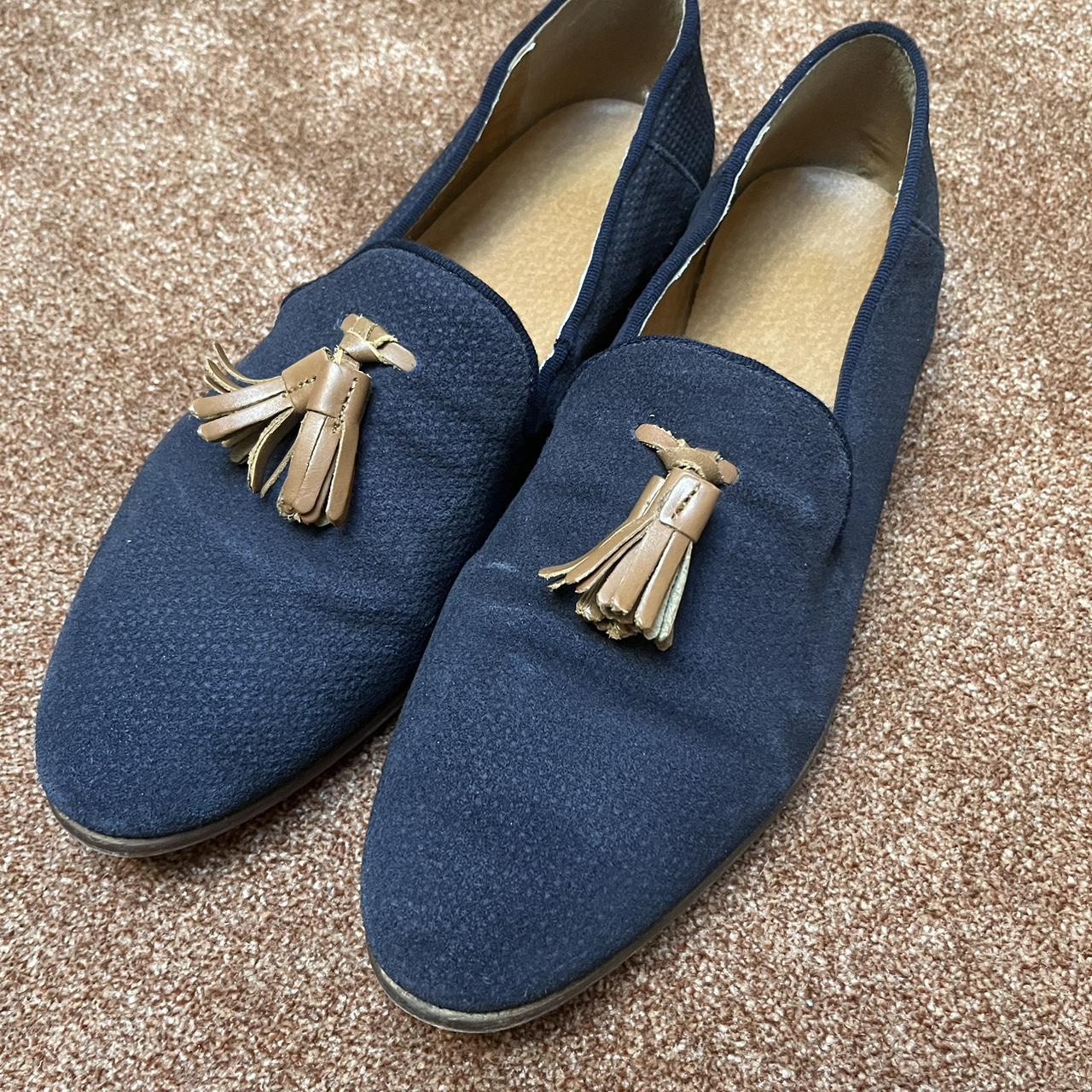 KG by Kurt Geiger Navy Loafers with Brown... - Depop