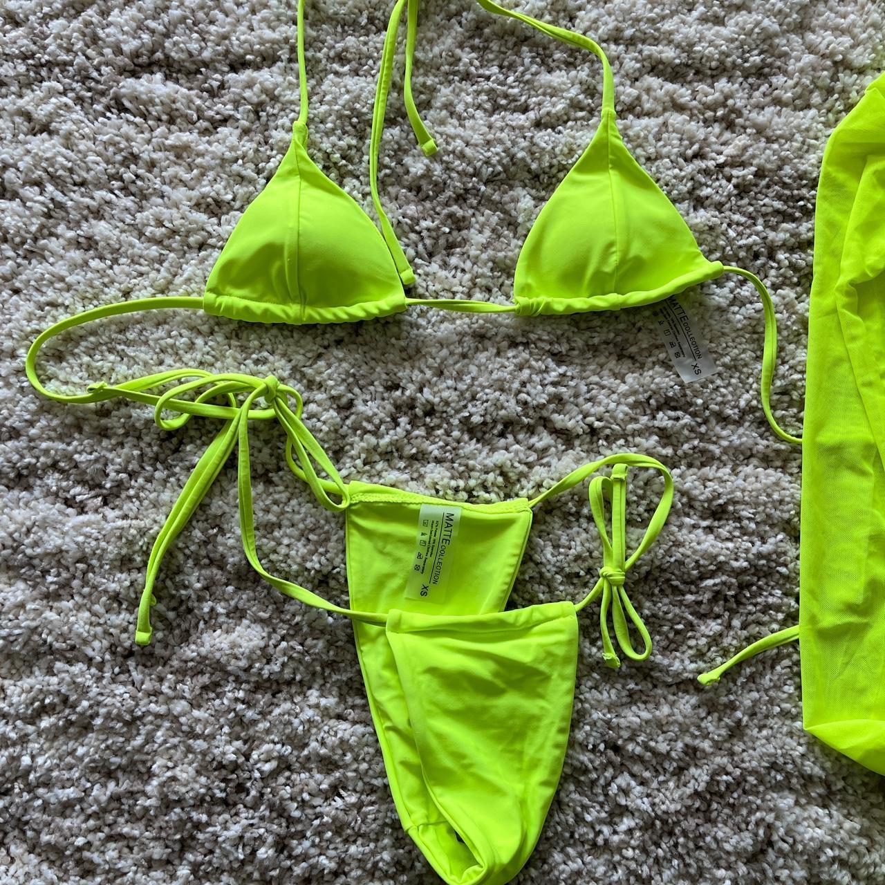 Matte Collection 3 Piece Bikini & Cover Up Set Size... Depop