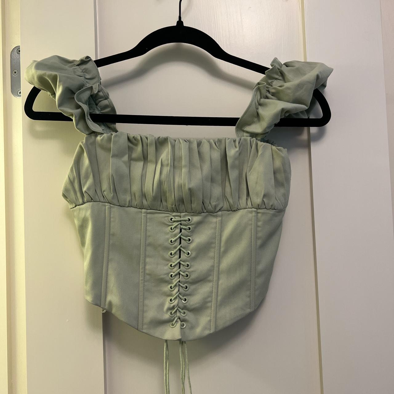 Princess Polly Women's Green Corset Depop