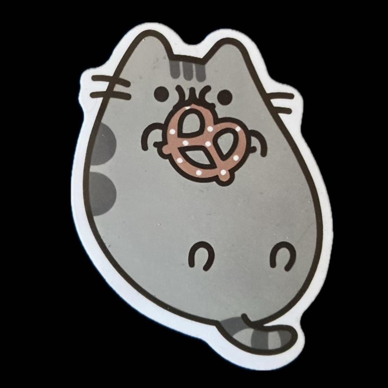 3 10 stickers Pusheen the cat with pretzel. Depop