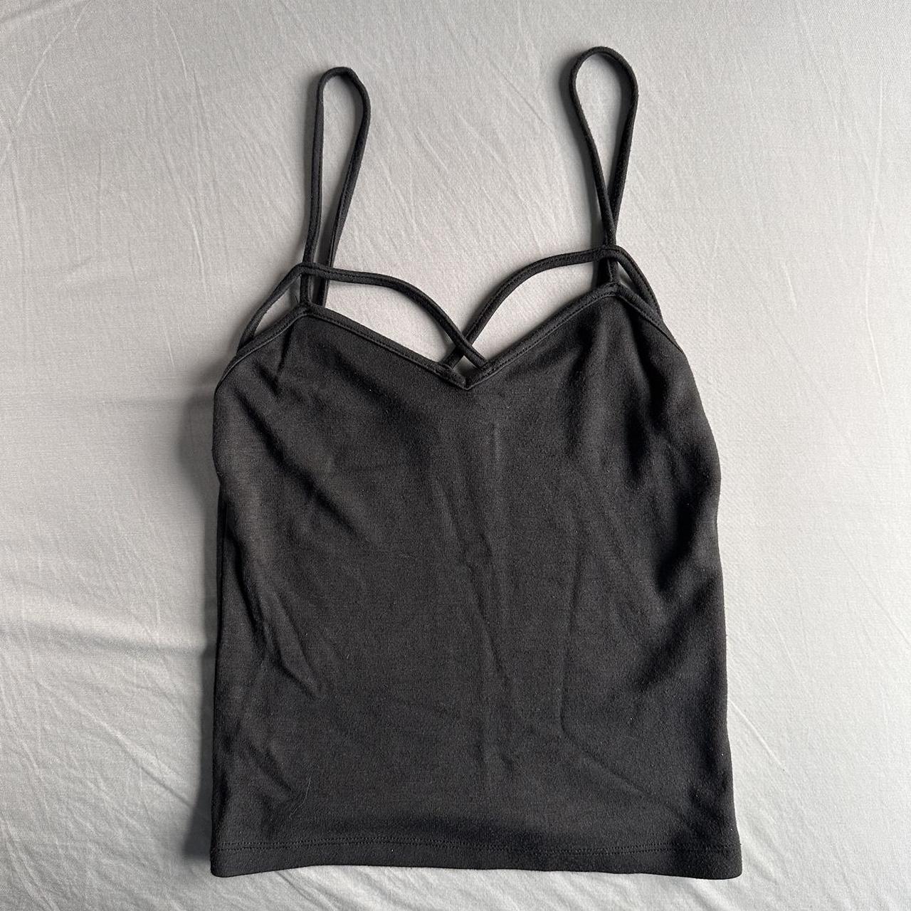 Super cute all black Brandy Melville strappy top.... - Depop