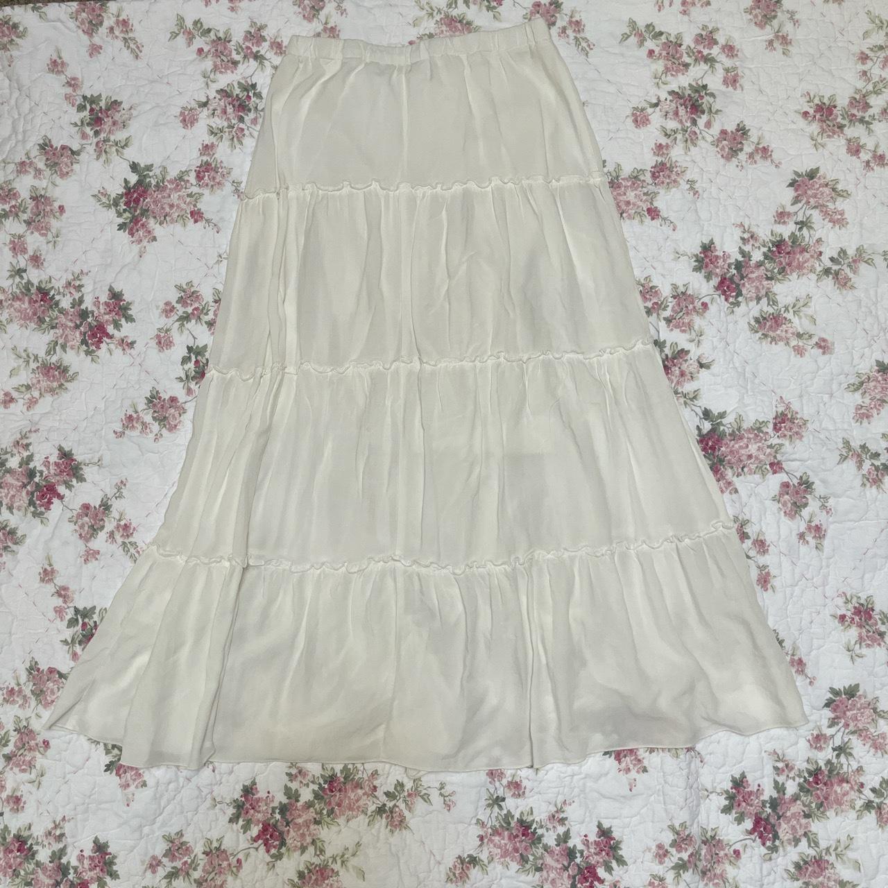 Brandy Melville white Izzy maxi skirt ୨୧ Cutest... Depop