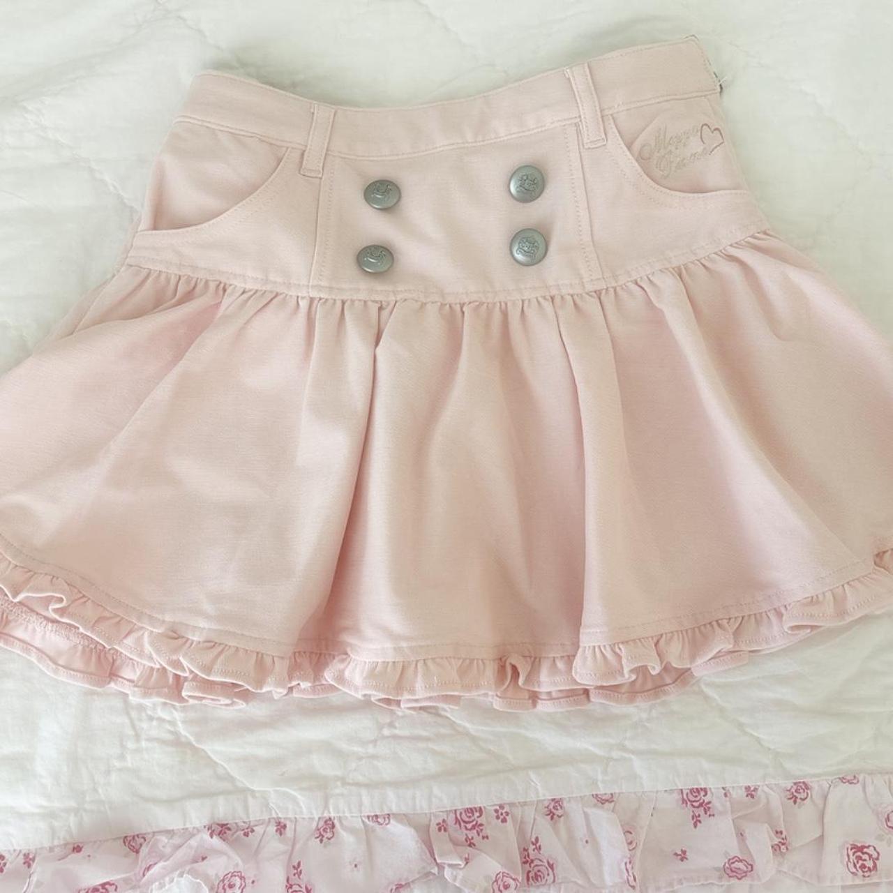 Mezzo Piano Pink Bow Pleated Mini Skirt So Depop