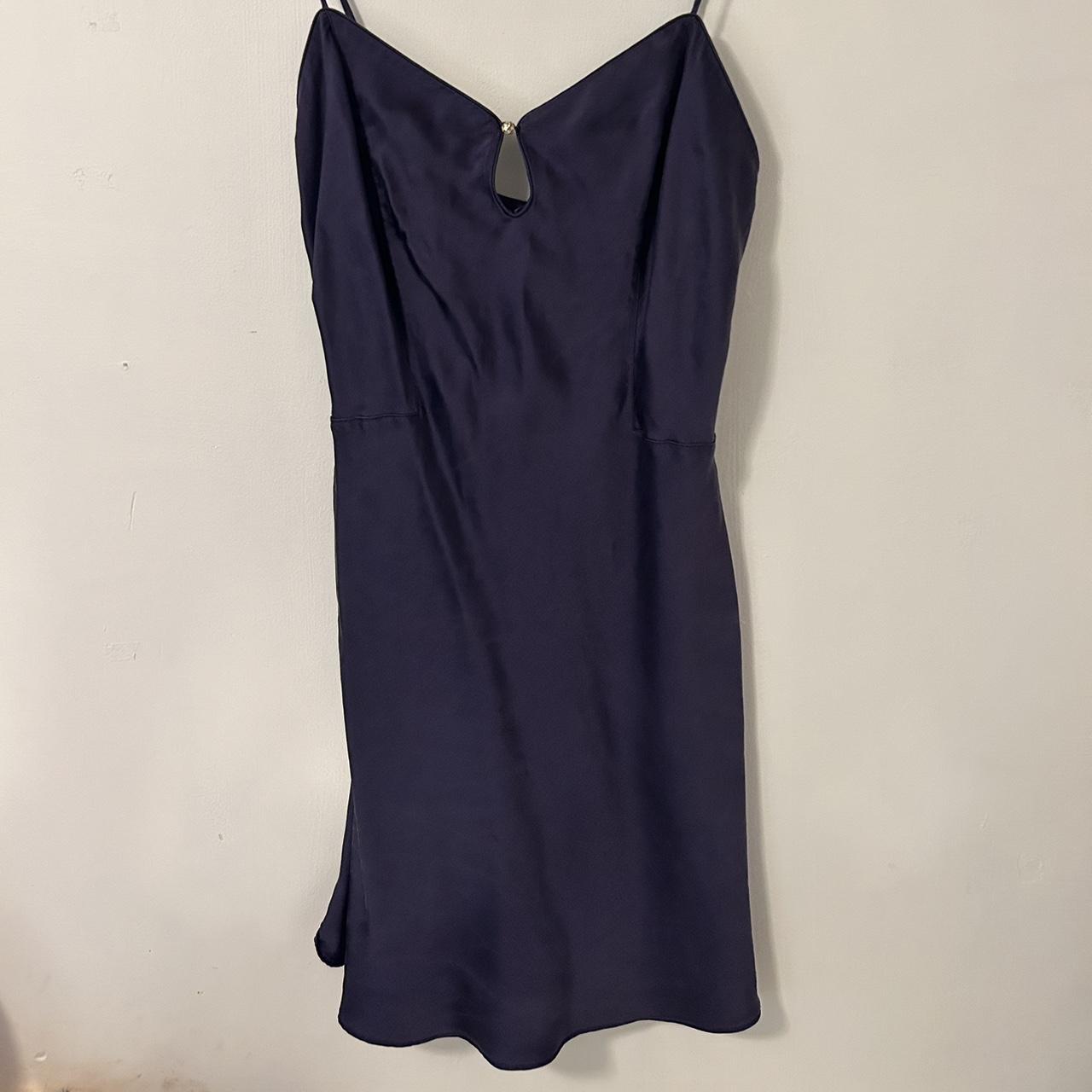 Victorias Secret 100% Purple Silk Slip Dress with... - Depop