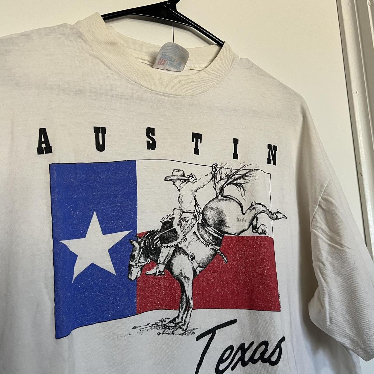 vintage 90s austin texas cowboy horse riding art... - Depop