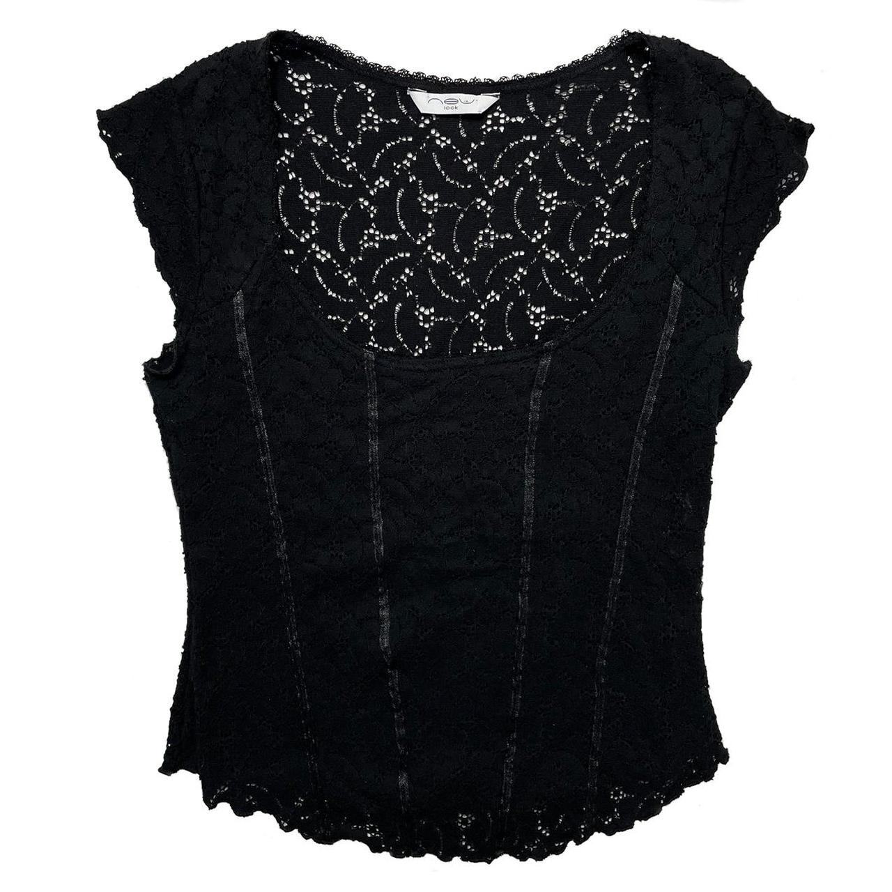 Vintage 90’s black lace, bustier style top. Brand:... - Depop