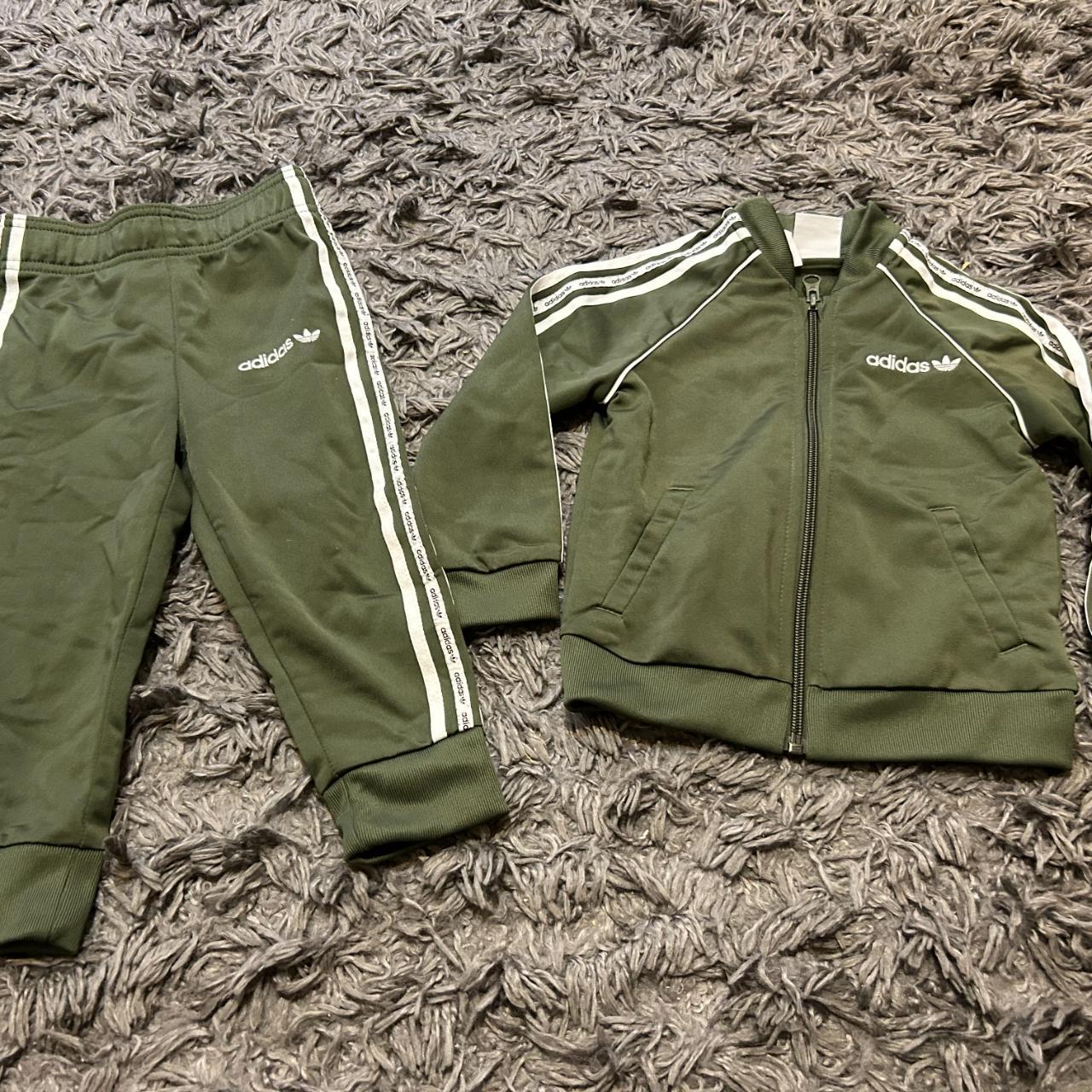 Khaki green 2025 adidas tracksuit toddler