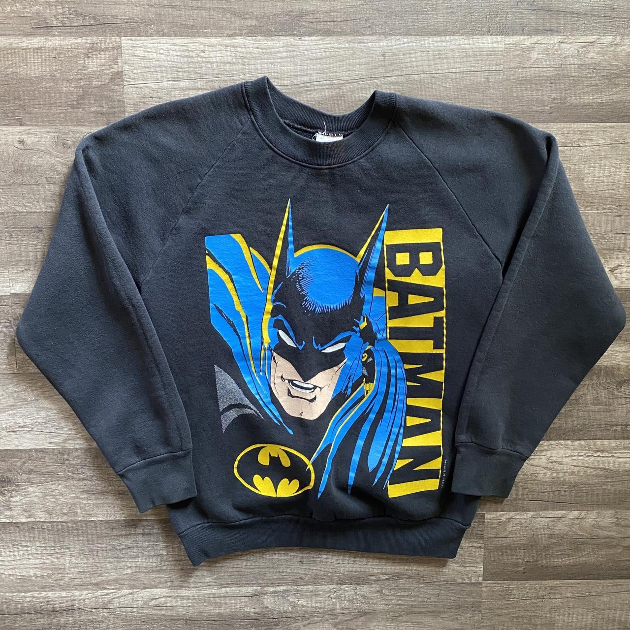 かわいい！ 80s BATMAN DC comics スウェット墨黒フェード トップス
