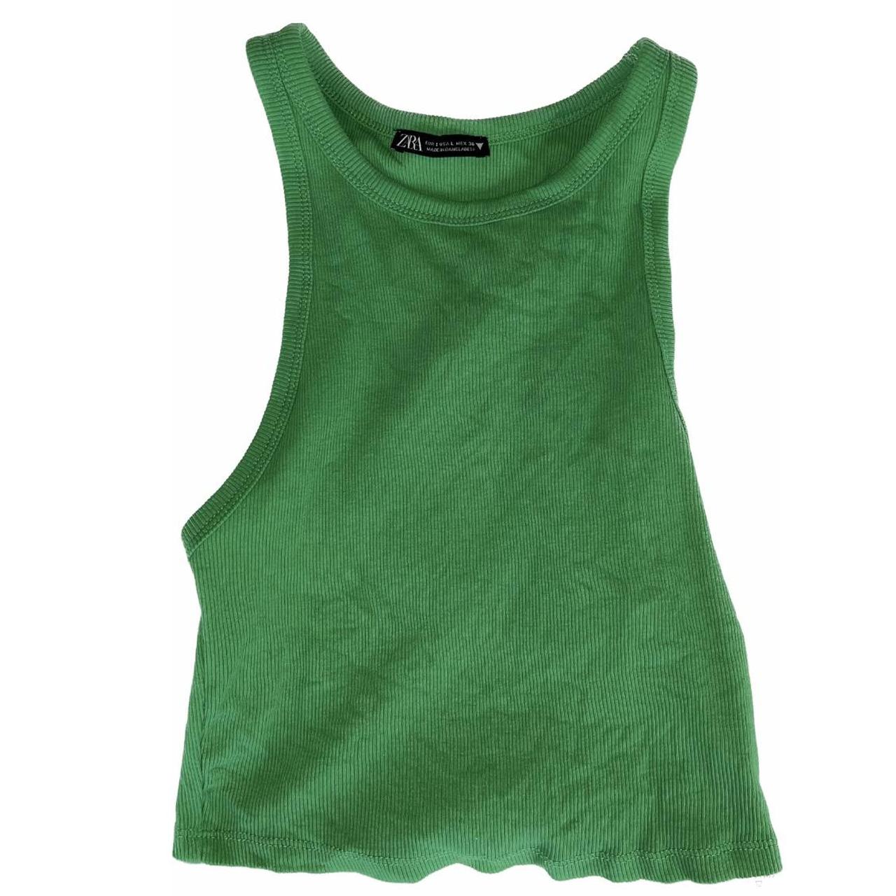 Zara Women's Green Vest Depop