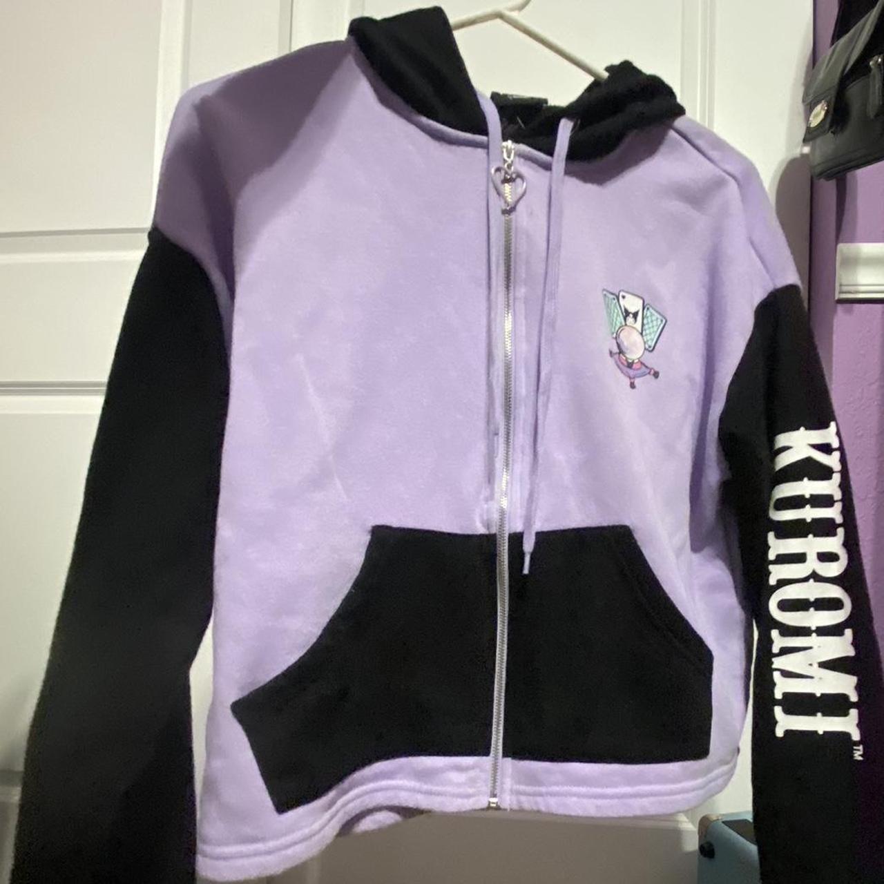 Half black best sale half purple hoodie