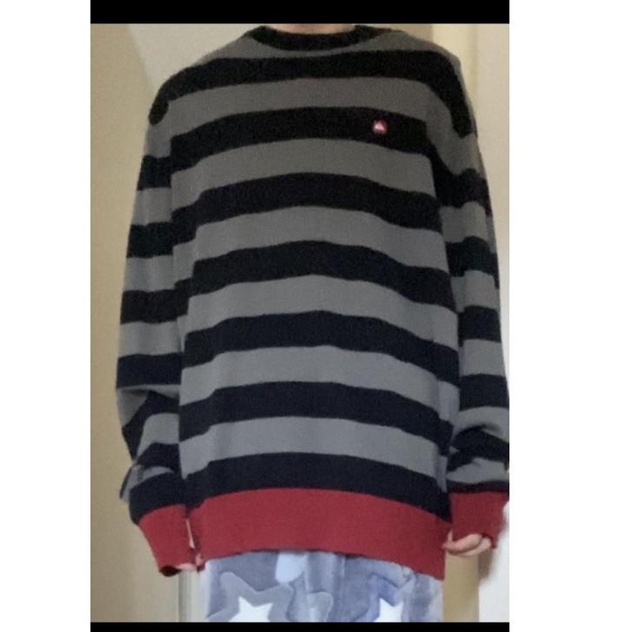 Striped black tan and red quicksilver sweater Cool... - Depop