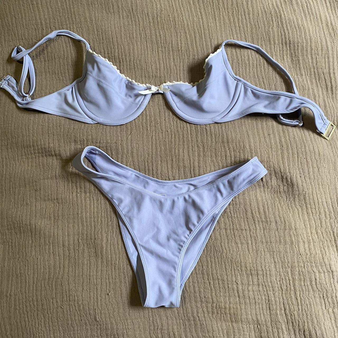 BAMBA SWIM white + pink BELLA BRA #bambaswim - Depop