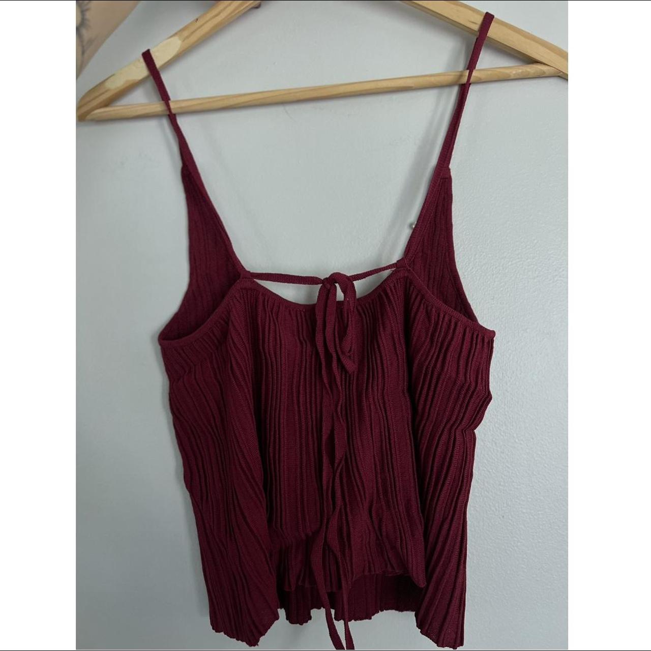 Burgundy vest sale top