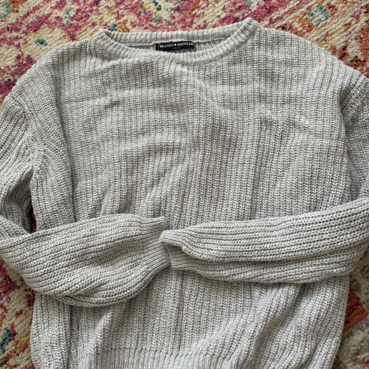 brandy melville sweater one size light gray - Depop
