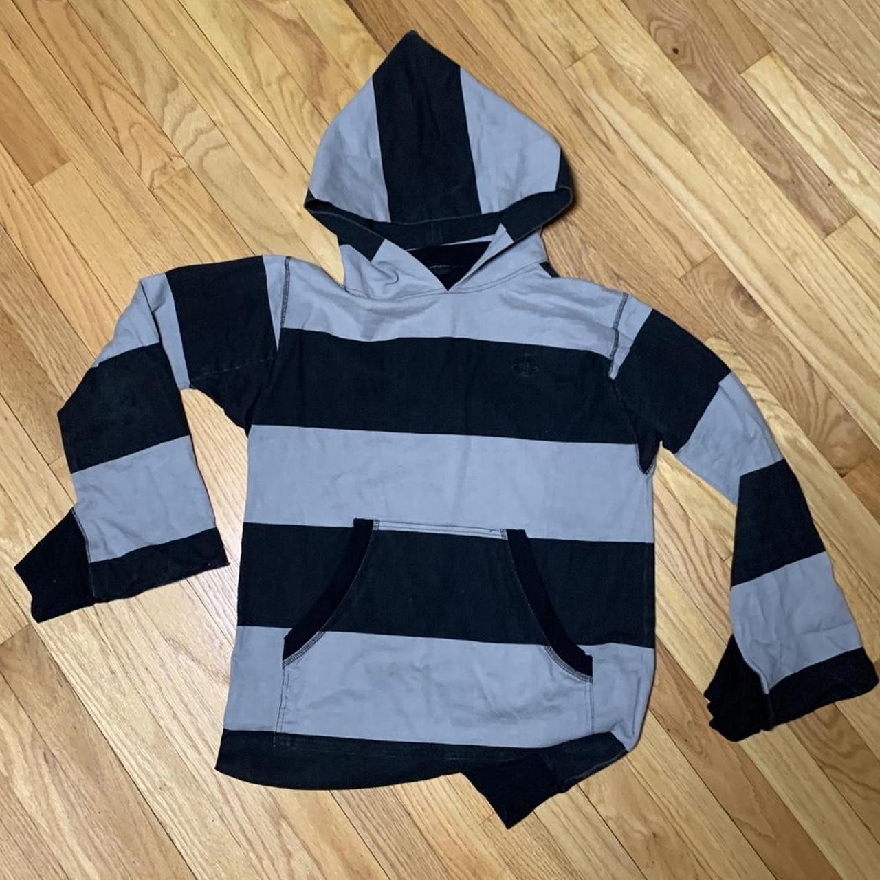 Vivienne Westwood Women's Hoodie - Grey/Black - M – Genuine VIVIENNE WESTWOOD RED LABEL striped batwing …
