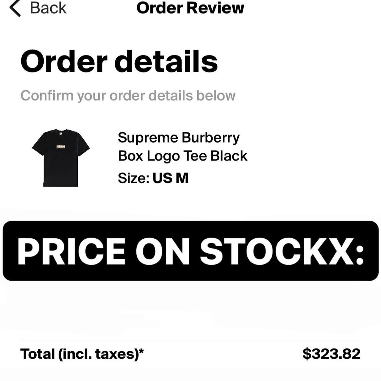 Supreme Burberry Box Logo Bogo Black Tee > Size M >... - Depop