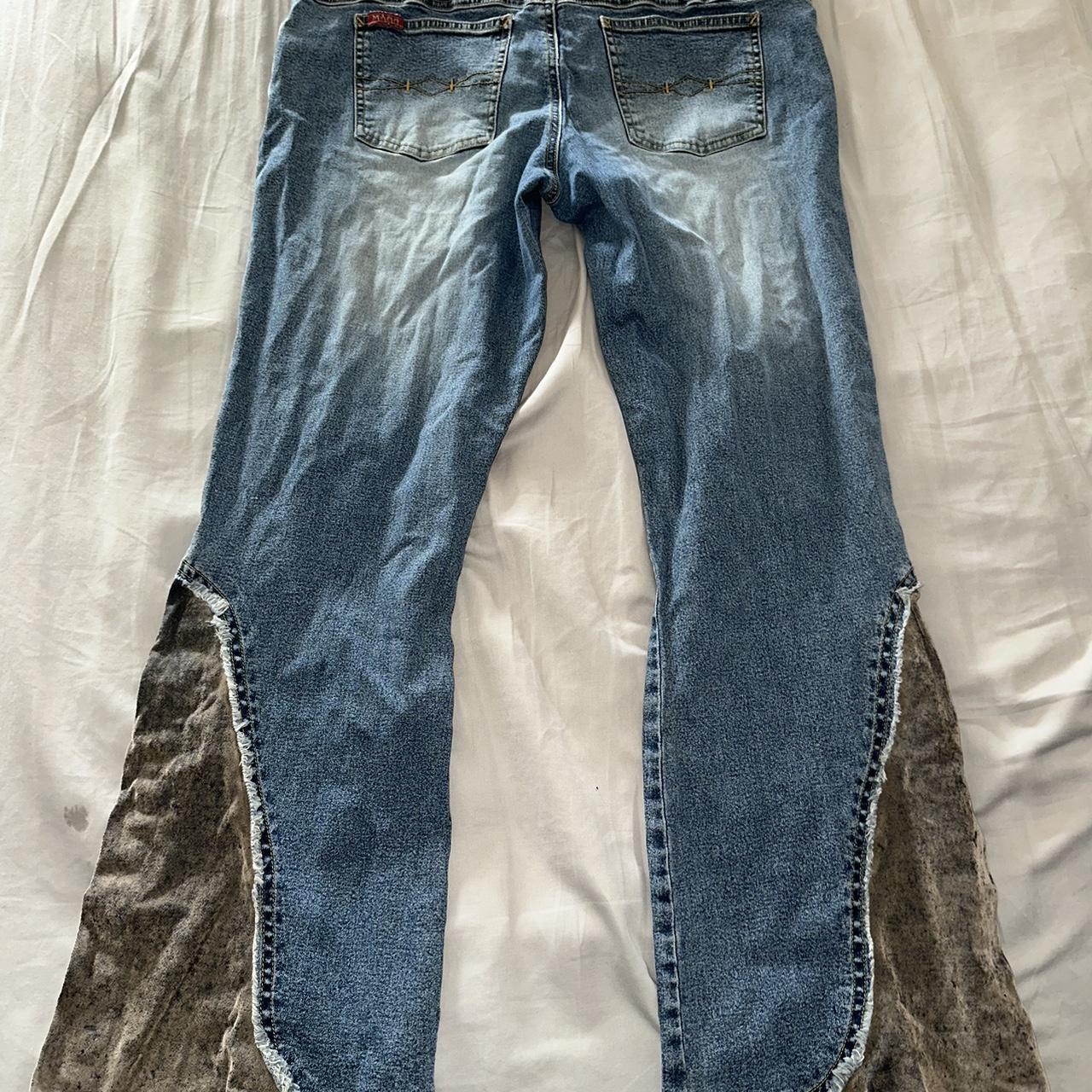 Mudd jeans with suede detailing and bronze... - Depop