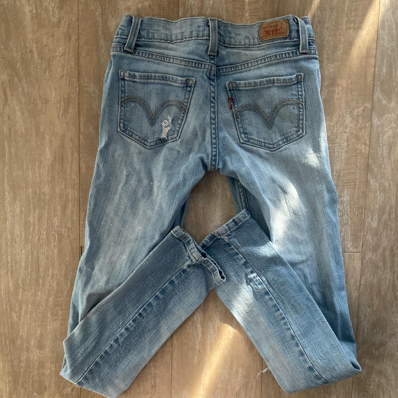 Levi s 524 too superlow destroyed denim jeans. Size