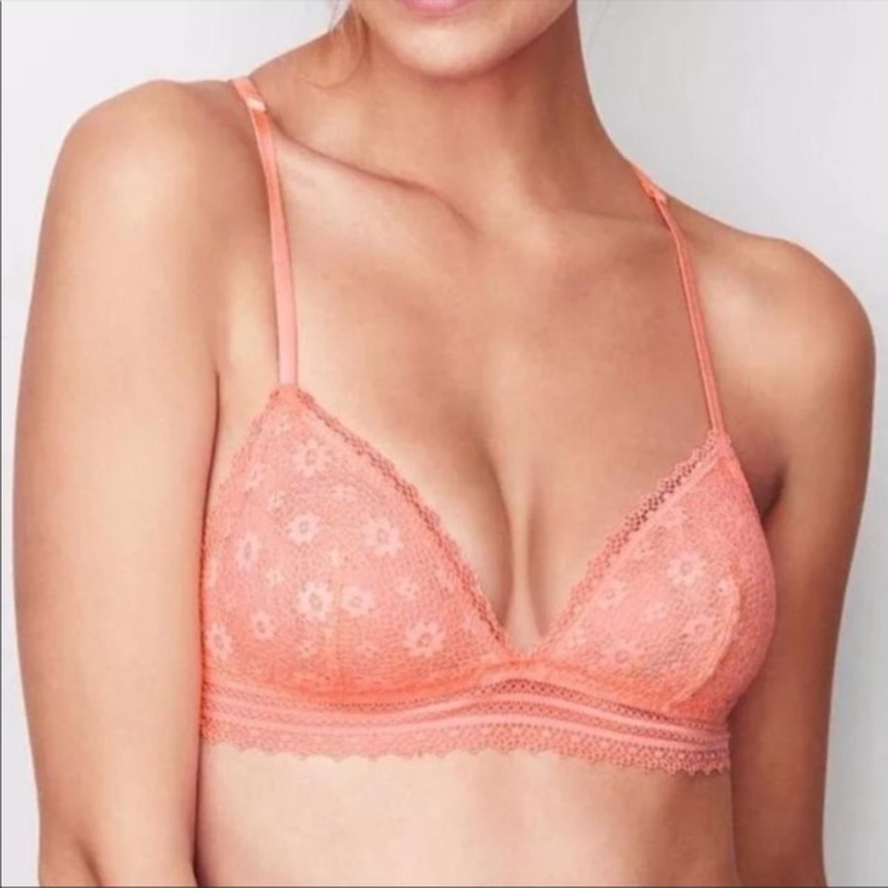 Victoria's Secret Coral bralette #peach #triangle - Depop