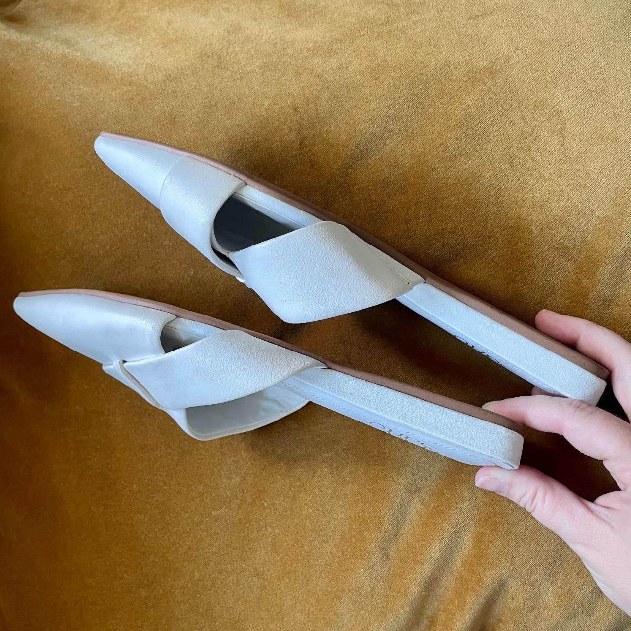 franco sarto white mules