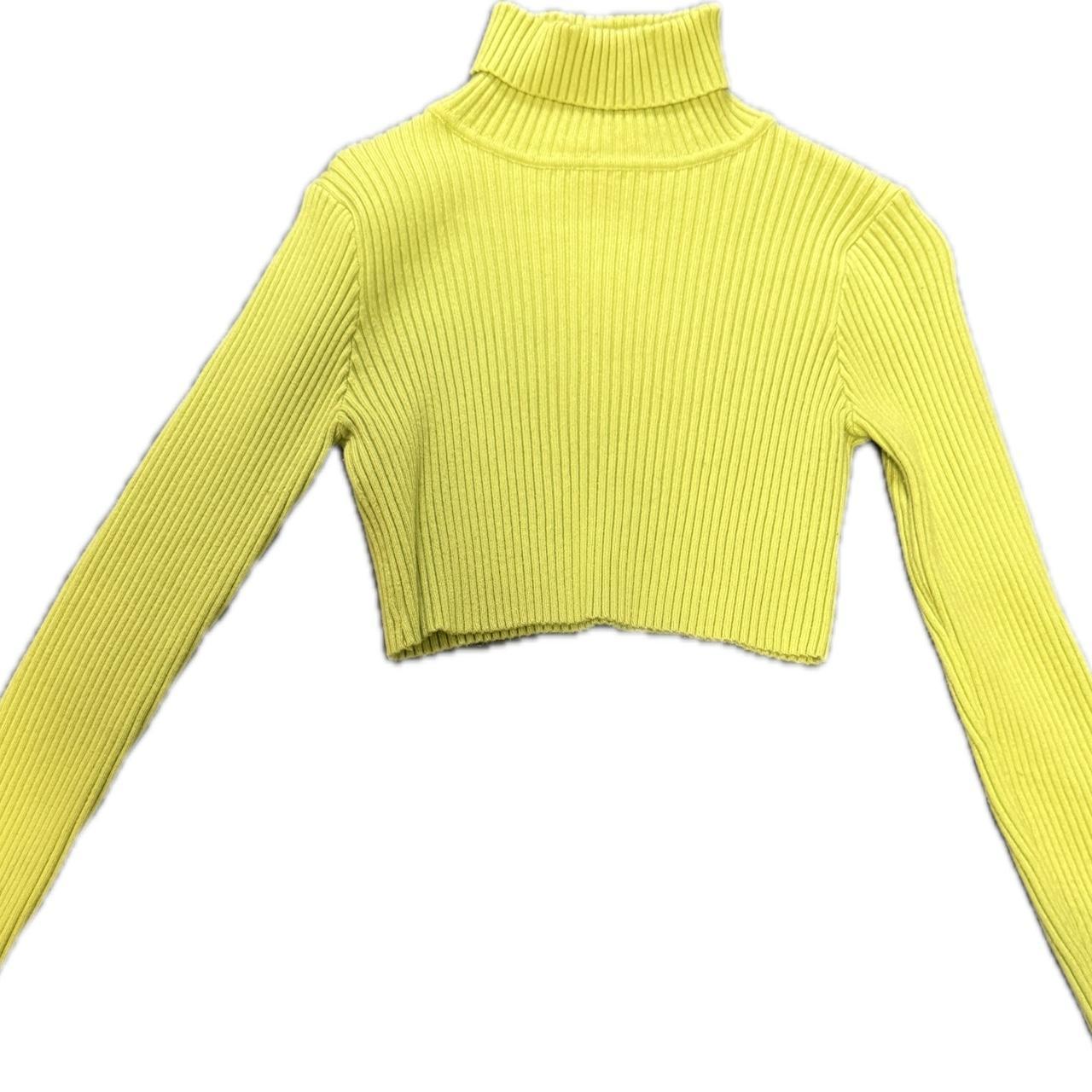 Neon green cropped turtleneck best sale