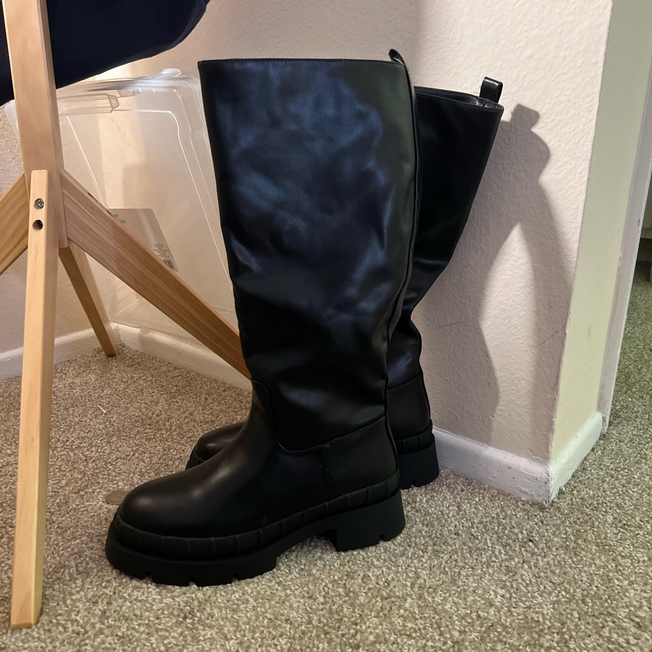 high chunky black boots