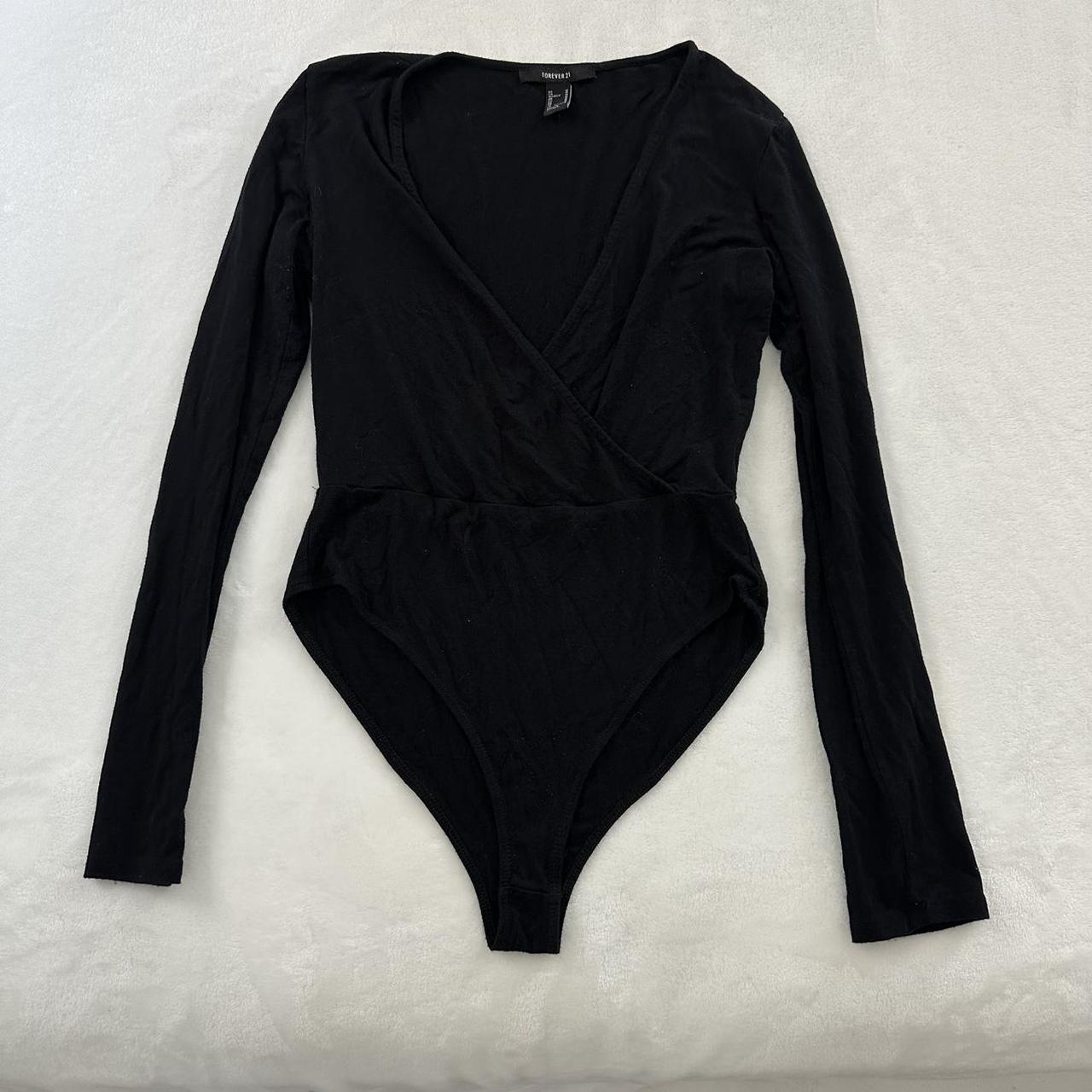 Forever 21 Women's Black Bodysuit Depop