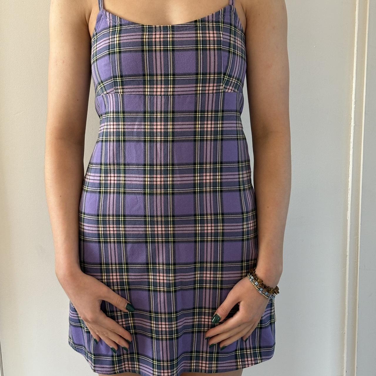 Brandy Melville purple plaid dress with option
