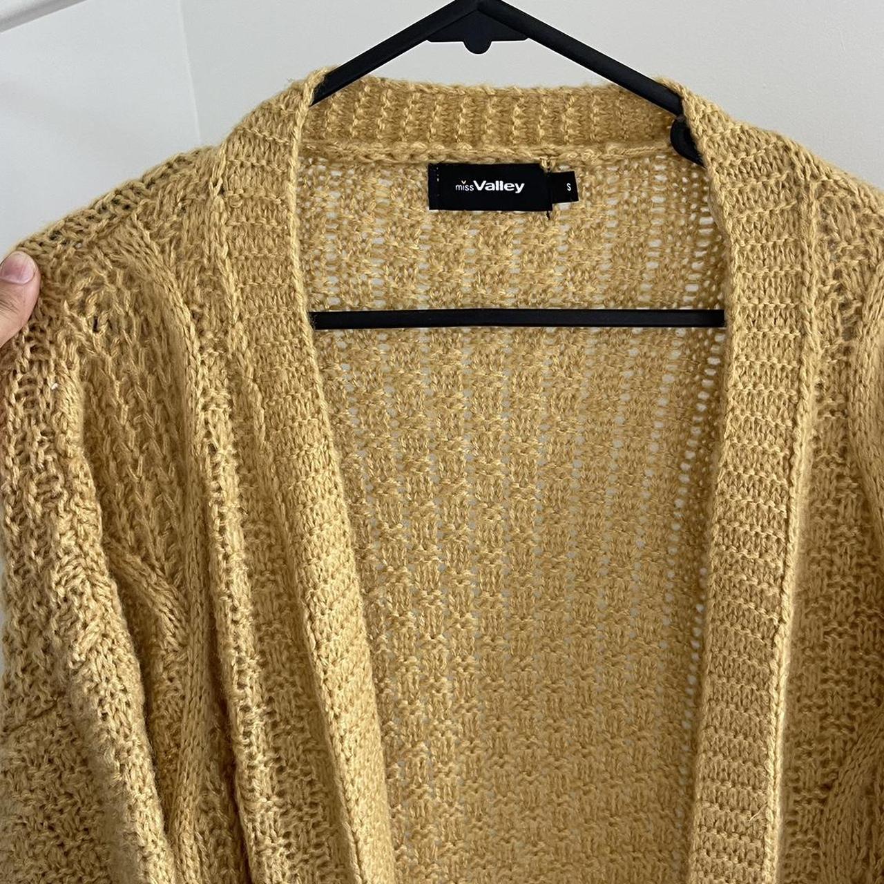 valley girl yellow / mustard knit cardigan Depop
