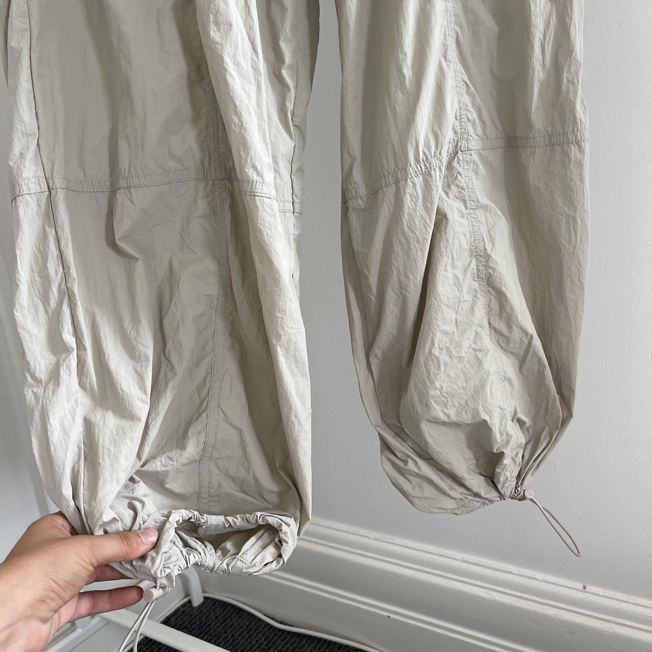glassons khaki parachute pants size 8 - Depop