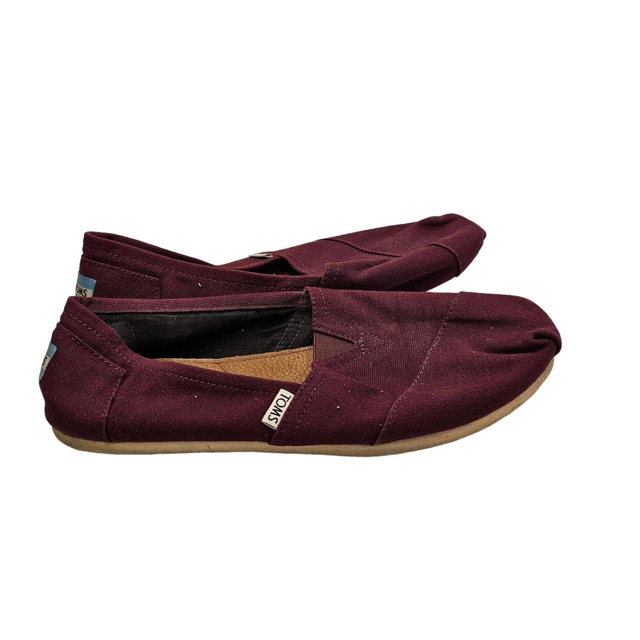 Toms Red Canvas Slip On Shoes Made of recycled - Depop