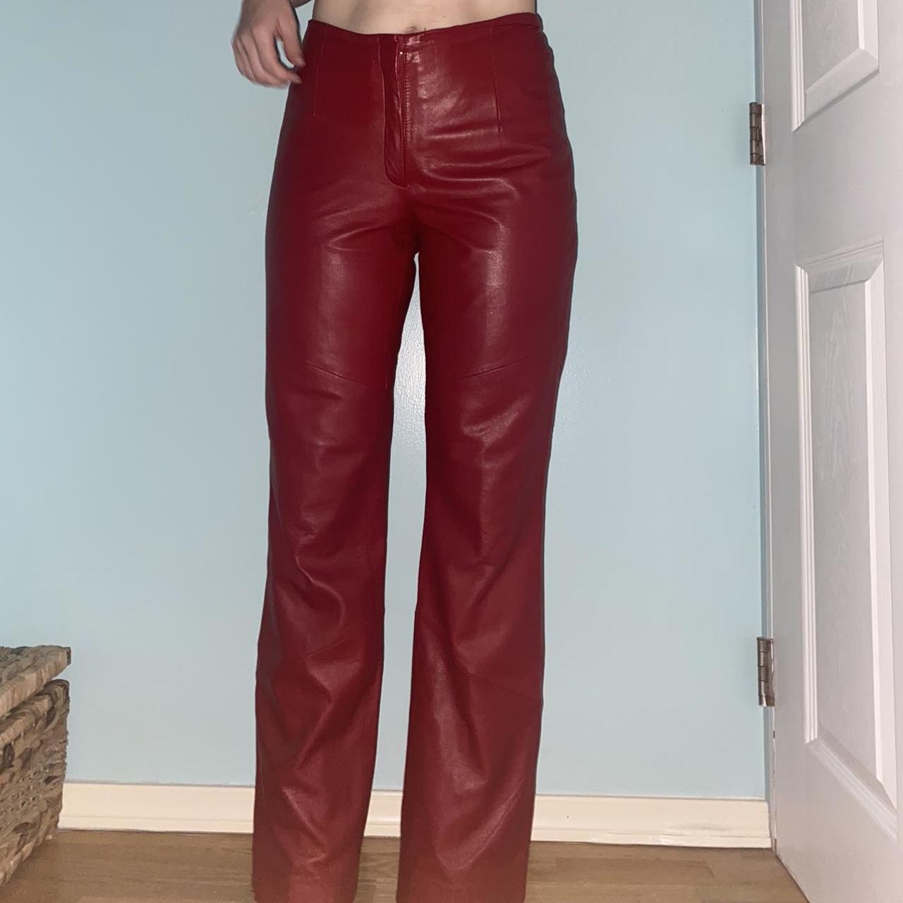 Women's Red and Burgundy Trousers | Depop